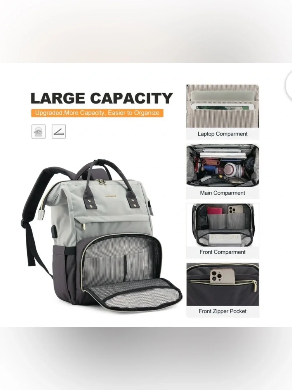 NWT LOVEVOOK Waterproof Laptop up to 17” Backpack Work Business School
